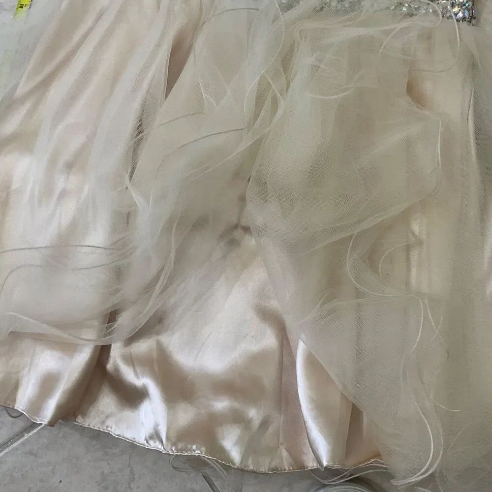 DANCING QUEEN Sequined Rhinestones short cocktail party Prom Dress XXL Ivory - Picture 10 of 10